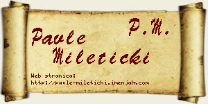 Pavle Mileticki vizit kartica